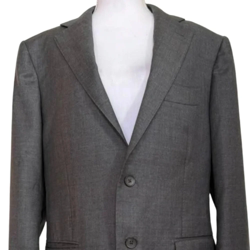 Suitsupply Charcoal Gray Pure Wool Lazio Single-Breasted Blazer Jacket US 40